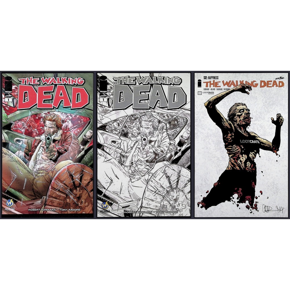 Image Comics 3x Comic Book‎ Lot The Walking Dead #1 132 Wizard World Loot Crate